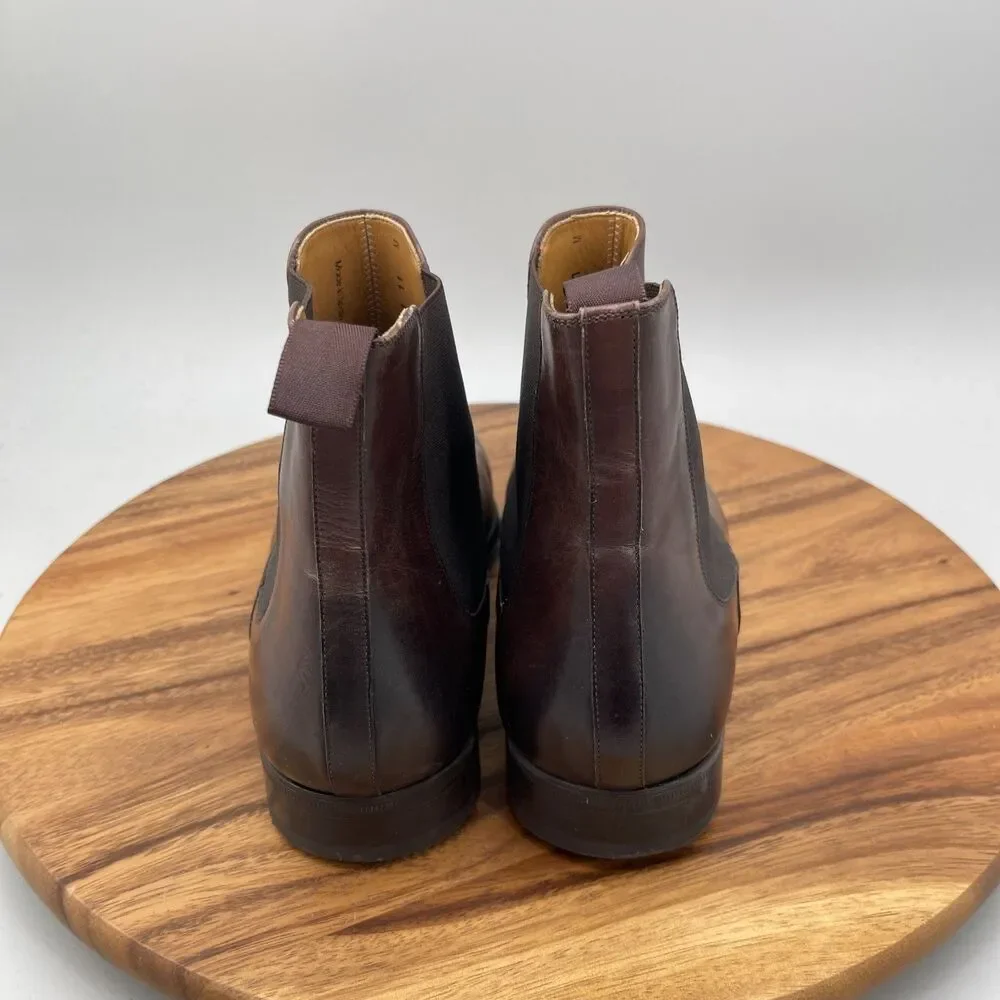 Magnanni Boots Mens Size 11 M Brown Leather Chelsea Ankle Almond Toe Going Out